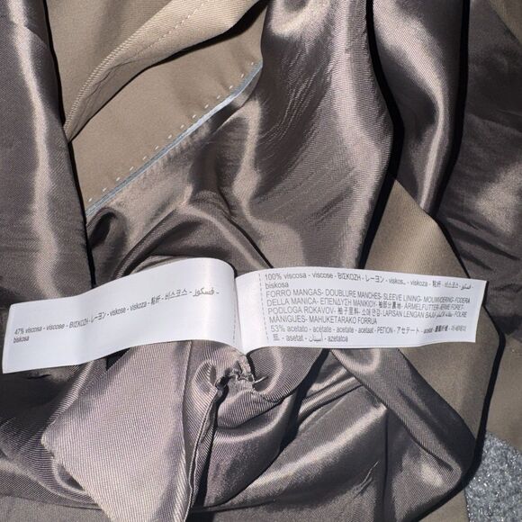 Massimo Dutti Water Repellant Trench Coat Camel Brown Women’s Small - Picture 7 of 9